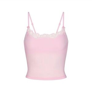 skims fits everybody lace cami top in rare color cherry blossom